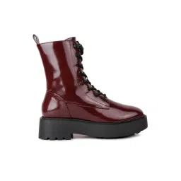 London Rag Women's Burgundy Derby Boots
