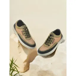 Woodland Men's Olive Green Casual Sneakers