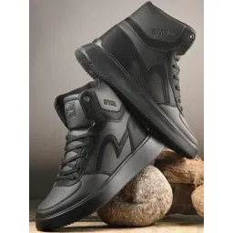 Spykar Men's EDYSSON Black Ankle High Sneakers