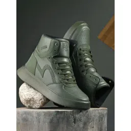 Spykar Men's EDYSSON Olive Ankle High Sneakers