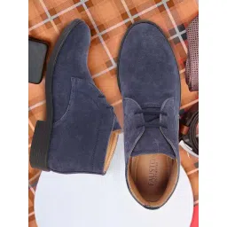 Fausto Men's Navy Chukka Boots
