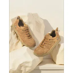 Woodland Men's Camel Casual Sneakers