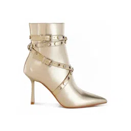 London Rag Women's Gold Stiletto Booties