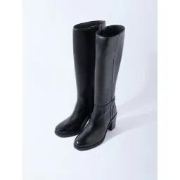 LUNA BLU by Westside Black Tall Leather Boots