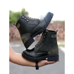 Bacca Bucci Men's DRAGON Olive Derby Boots