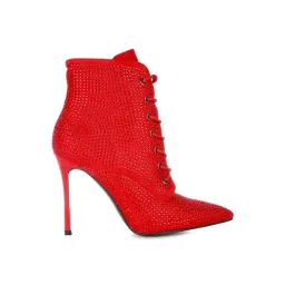 London Rag Women's Red Stiletto Booties