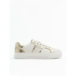 Aldo Women's White & Gold Sneakers
