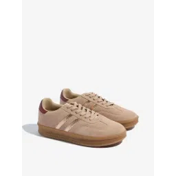 LUNA BLU by Westside Blush Pink Suede Lace-Up Sneakers