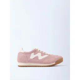 LUNA BLU by Westside Blush Pink Suede Lace-Up Sneakers