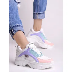 Shoetopia Women's White Casual Sneakers