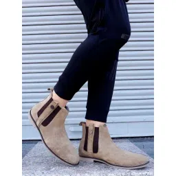 Eego Italy Men's Beige Chelsea Boots