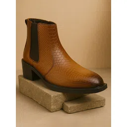 Bxxy Men Height Increasing Textured Formal Chelsea Boots