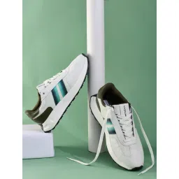 Campus Men's Off- White & Olive Running Shoes