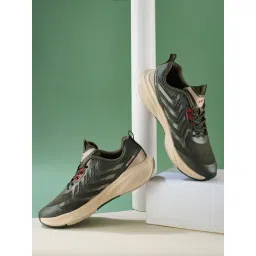 Campus Men's Olive & Light Beige Running Shoes