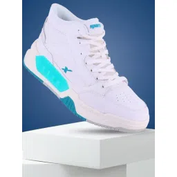 Sparx Men White & Sky Green Sneakers