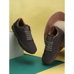 adeboy Men Lace-Ups Round Toe Sneakers