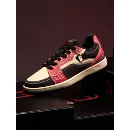 The Souled Store Men's Beige & Red Sneakers