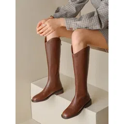 Alamode By Akanksha Women Brown Jonas Knee High Premium Leather Boots