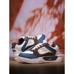 Asian Men's SHADOW-03 White, Slate & Brown Sneakers