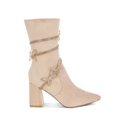 London Rag Women's Beige Casual Booties