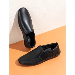 ATESBER by Inc.5 Men Leather Slip-On Sneakers Casual Shoes