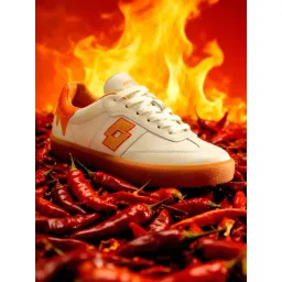 Lotto Women's Brasil Select OG White & Orange Sneakers