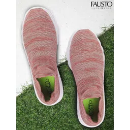 FAUSTO Women Pink Mesh Walking Shoes