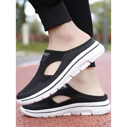 blue pop Men Black Mesh Casual Shoes