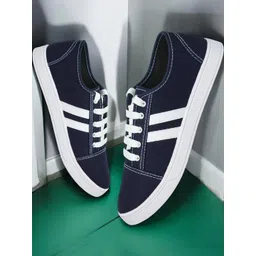 Free Kicks Men Navy Blue Mesh Marking Running Sports Shoes