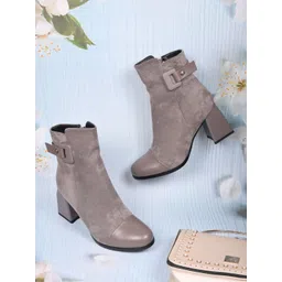 Ronnie Grey Women Block-Heeled Chunky Boots