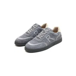 RARE RABBIT Men Orla Grey Primary Printed Suede Sneakers