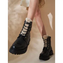 Peach Flores Women Leather Regular Boots