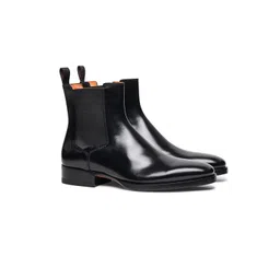 ITALIAN SHOES CO Men Leather Mid-Top Chelsea Boots