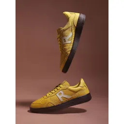 RARE RABBIT Men Perforations Round Toe Leather Sneakers