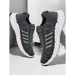 Free Kicks Men Grey Mesh Marking Running Sports Shoes