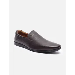 Louis Philippe Men Textured Leather Slip-On Sneakers