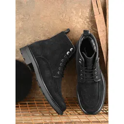 San Frissco Men Black Flat Lightweight Casual Boots