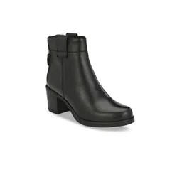 Delize Women Black Solid Heeled Boots