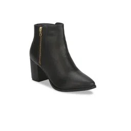 Truffle Collection Women Black Solid Heeled Boots