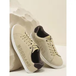 Woodland Men Nubuck Lace-Ups Round Toe Sneakers