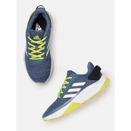ADIDAS Men Blue & White Woven Design Run Steady Running Shoes