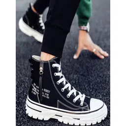 albania Men Textured High-Top Sneakers