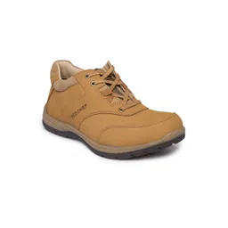Red Chief Men Tan Brown Leather Sneakers