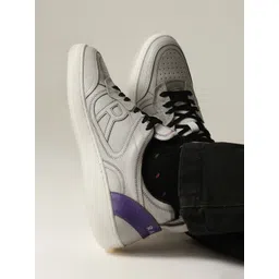 RARE RABBIT Men Leather Round Toe Lace-Ups Sneakers