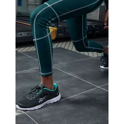 Reebok Men Charcoal Grey Woven Design Lux Running Shoes