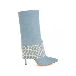 London Rag Women's Blue Stiletto Booties