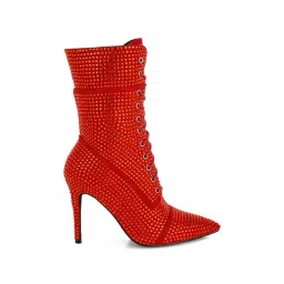 London Rag Women's Red Stiletto Booties