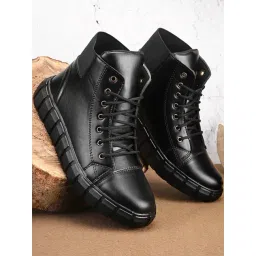 Prolific Men's Black Ankle High Sneakers