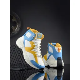 OFF LIMITS Men's RIDER Off White, Blue & Yellow Basketball Shoes