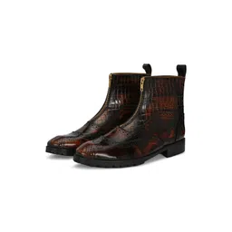 MILLE DOLLARI Men Textured Side-Zip Ankle Boots
